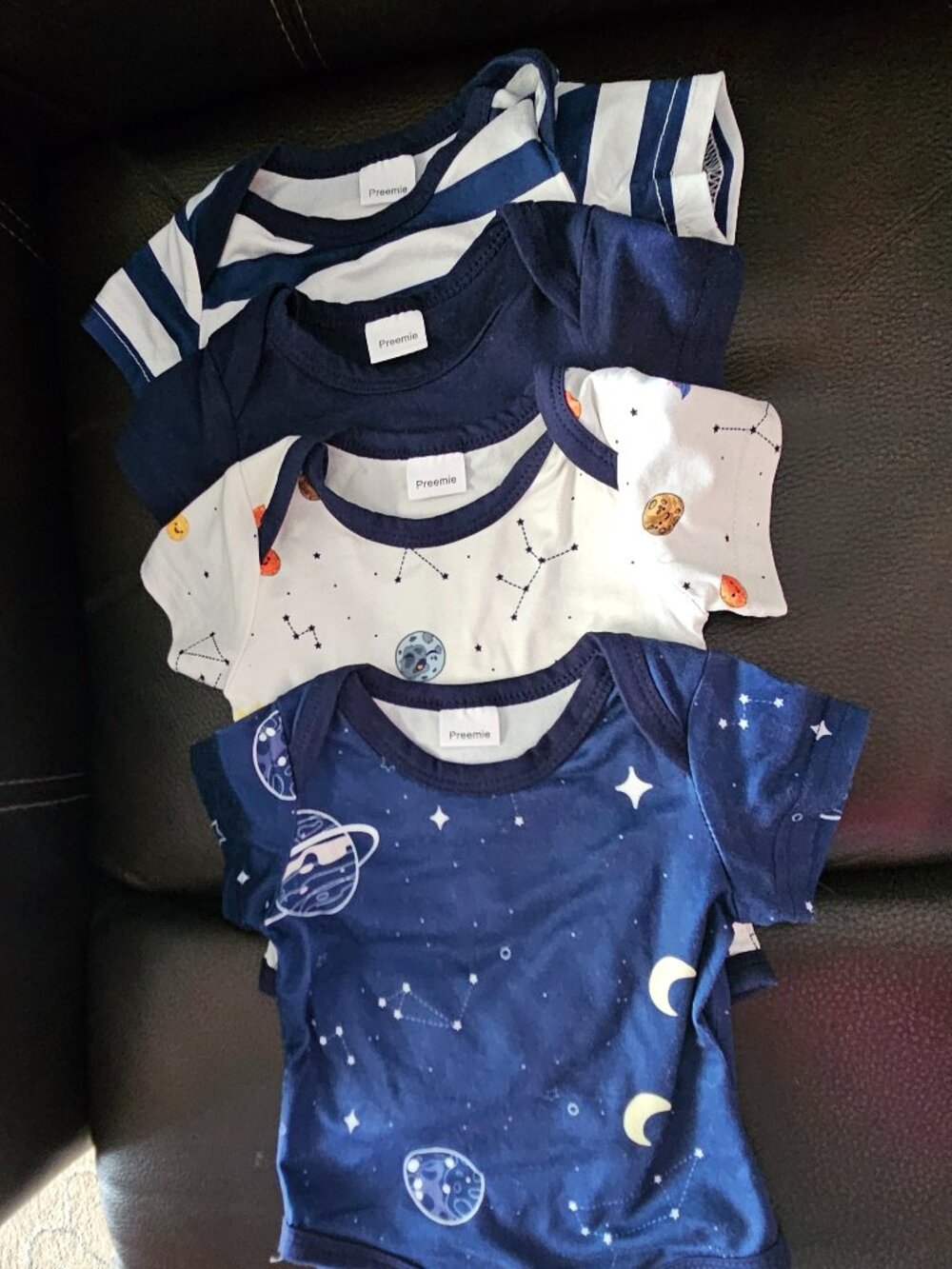 Infant Preemie Onesies W/ mittens & Knit Hats - Picture 3 of 4
